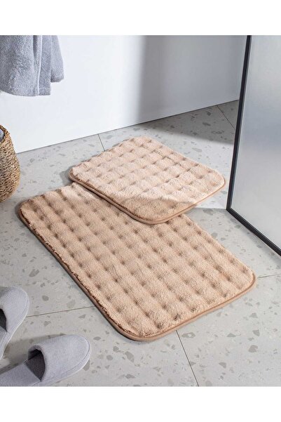 Madame Coco Adenya Basket Reflet Bubble 2-Piece Bath Mat - Beige
