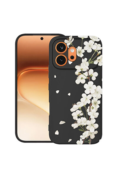 bestcase ®   TPU ултра тънък калъф за Honor 600, Флорален - Естетичен бял чер...
