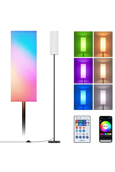 KEKE Modern WIFI and Bluetooth Floor Lamp with RGB LED Bulb