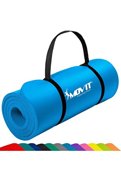 MOVIT Saltea de yoga cu grosimea de 10/15 mm 190 x 100 x 1,5 cm / Albastru de...