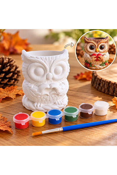 Generic Brand Kit creativ de pictat Bufniță – figurină decorativă din ipsos c...