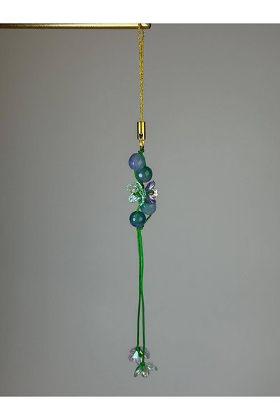 Gioriz Atelier Verdant Flora Charm | El Yapımı Yeşil Boncuklu Telefon Aksesuarı
