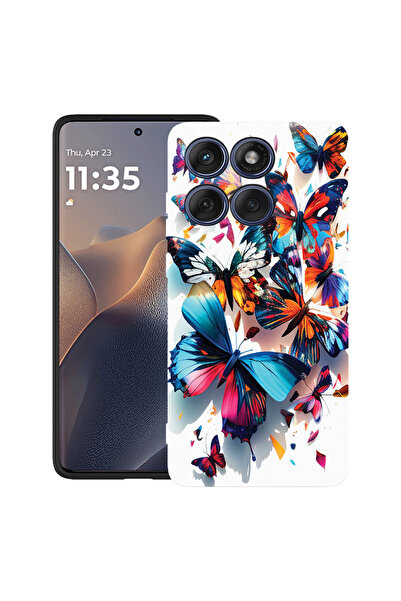 bestcase ®   TPU Ултра тънък калъф за Motorola Edge 70 Pro, Цветни пеперуди, ...