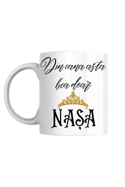 INOVATIX Cana personalizata - Din cana asta bea doar Nasa! alba, 330 ml