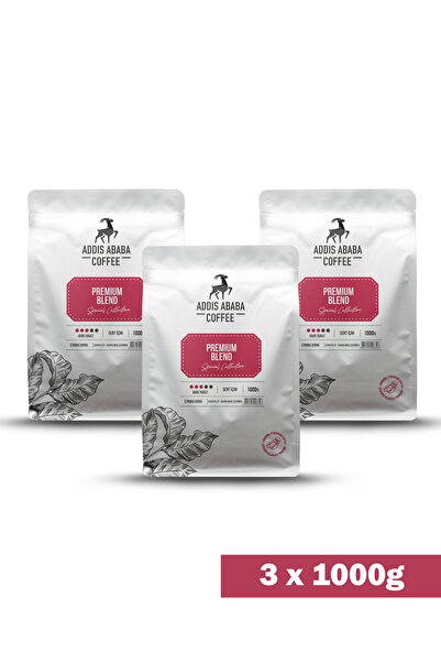 Addis Ababa Coffee مزيج إسبرسو فاخر - تحميص داكن - حبوب القهوة - 3 قطع 1000 ج...