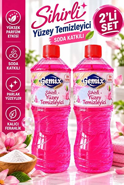 GEMİX Soda Katkılı Sihirli Yüzey Temizleyici Çiçek Kokulu 2 x 1 Litre | Güçlü...