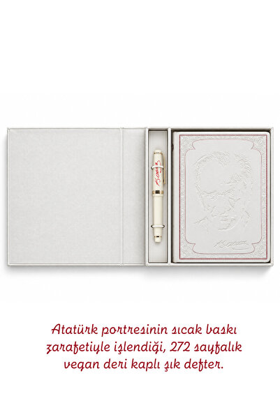 Victoria's Journals Atatürk A5 Çizgili Defter & Dolma Kalem Hediye Seti – Pre...