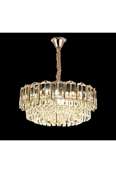 RFAN Candelabru RFAN, Model 62109/400, Textură de cristal, Metal, 5 x E27, Auriu