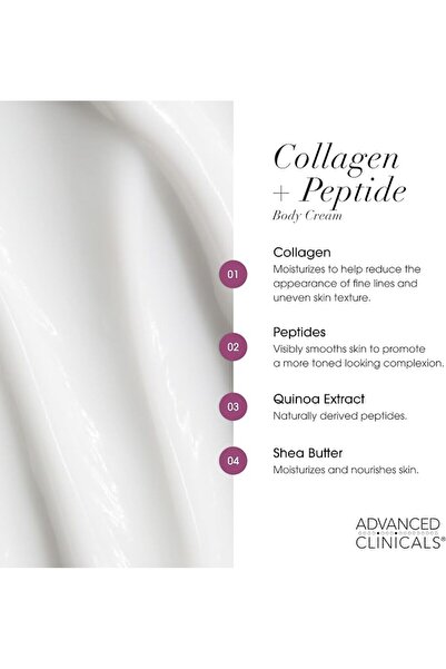 Advanced Clinicals Collagen Peptides Body Lotion & Face Moisturizer | Peptide Infused Collagen Lotio