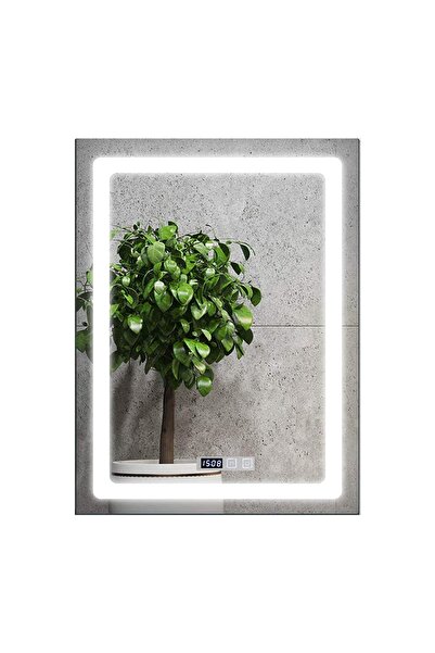 Italbox Oglindă de baie cu LED, cu dezaburire, buton tactil, ceas și termomet...