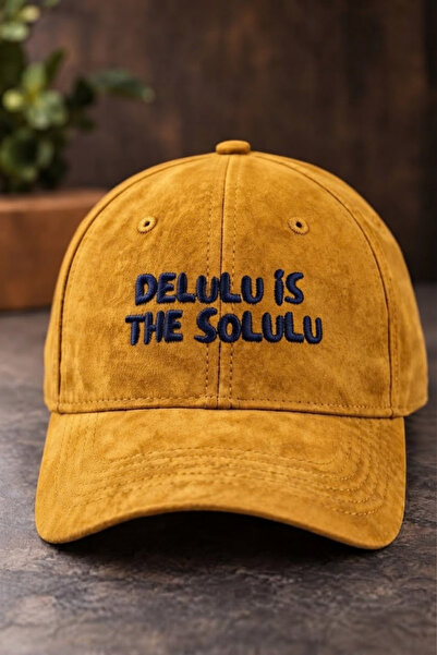 barsdepo Delulu İs the Solulu Embroidered Suede Hat Unisex |   Gothic Design ...