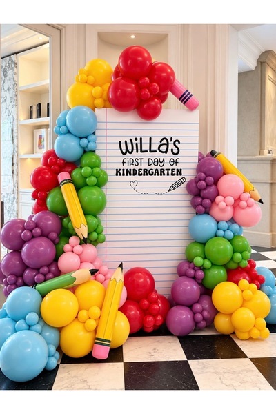 Çemrek Süs Parti Rangarenk Multi-Colored Balloon Chain Set of 100