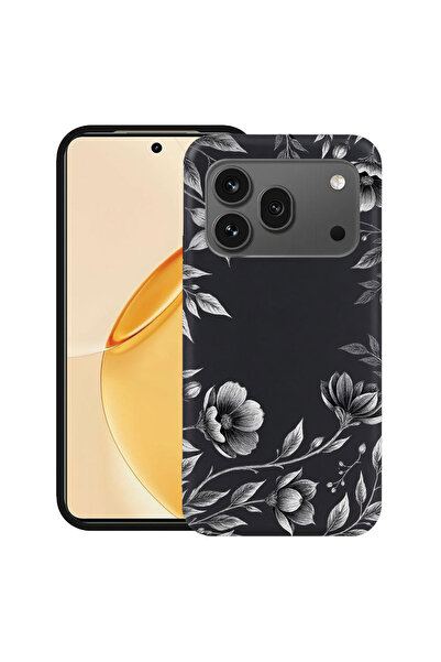bestcase ®   TPU Ултра тънък калъф за Honor 600 Pro, Черен флорален, 3159954 ...
