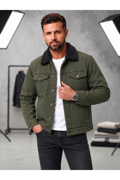 WKM Erkek Casual Regular Fit İçi Kürklü Kot Ceket