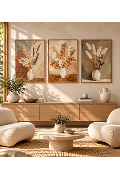 woodhomeworks لوحة ثلاثية بإطار خشبي qmrc