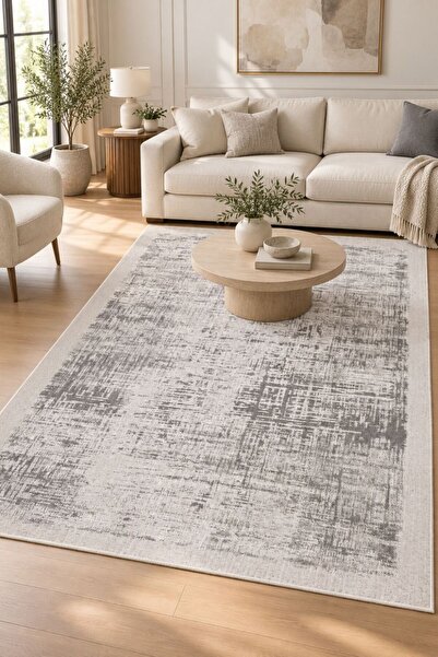 Oriente Home Zenya Serisi Modern Gri Şönil Makine Halısı Kaymaz Taban Salon H...