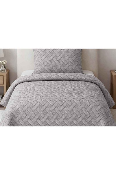 Merinos Set cuvertură de pat Elegance, o persoană, Aleda Gri