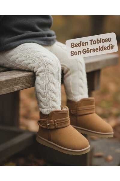 elma bebe Günlük Okul Kreş Kız Erkek Bebek Çocuk Süet Görünümlü Cırtlı İçi Yü...