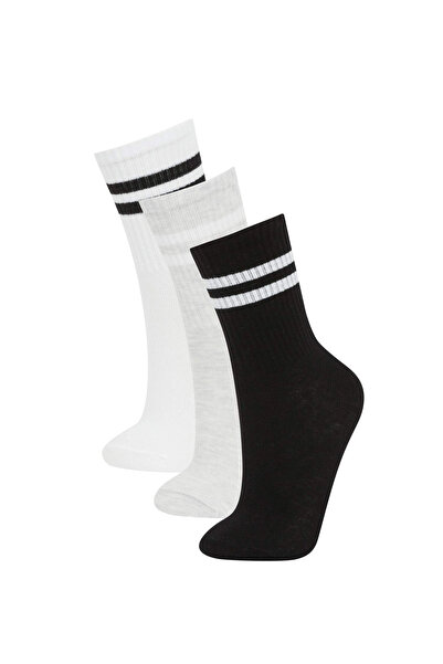 DeFacto B8838Axkr1 Coral Women's Comfortable Elastic 3-Piece Cotton Long Socks