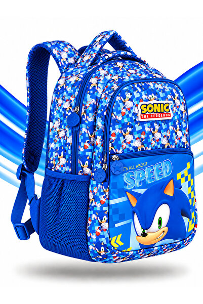 Sonic Lisanslı The Hedgehog Çok Bölmeli Çocuk Okul Sırt Çantası – Ergonomik D...