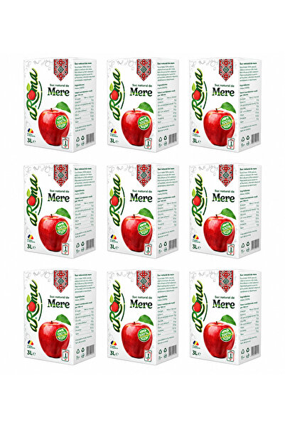 Aroma Pachet 9 cutii de suc de mere 100% , presat la rece, fara zahar adaugat...