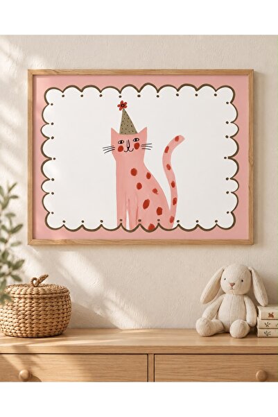 Kırmızı Benekli Kedi Poster Tablo