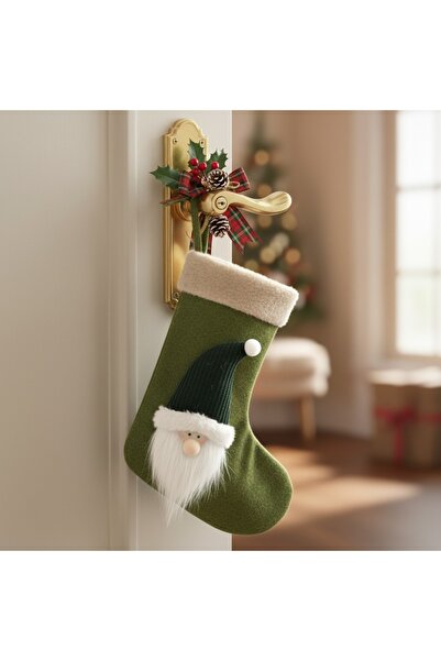 Ornament24 Soseta de Craciun din pasla pentru cadouri, saculet festiv cizma m...