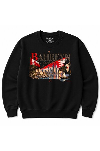 Rabona Fashion Bahrain Crimson Skyline & Gulf Heritage Graphic Sweatshirt
