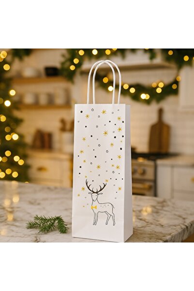 Ornament24 Punga cadou de Craciun pentru sticla, ambalaj festiv cu maner mode...