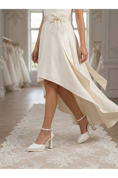 moda16hv High Heeled Platform Back Buckle Evening Dress Bridal and Engagement Heeled Women's Shoes