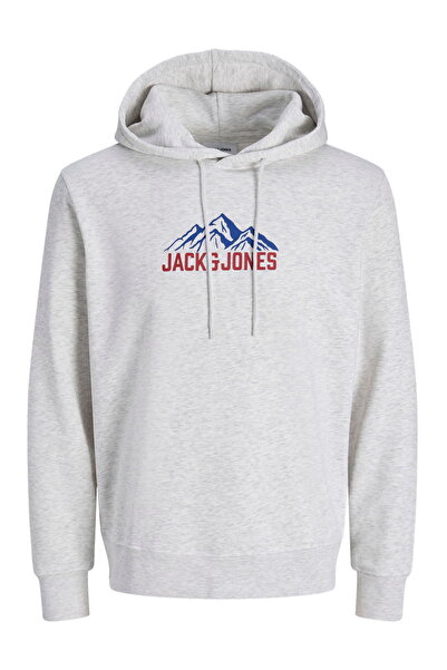 Jack & Jones Ανδρικό φούτερ με στάμπα στο στήθος και κουκούλα σε κανονική εφα...