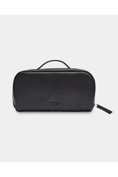 HELMBROOK London Stella Leather Cosmetic Bag Black