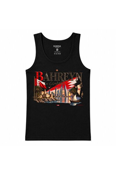 Rabona Fashion Bahrain Crimson Coast Skyline & Flag Graphic Tank Top