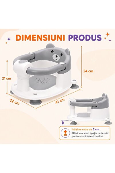 Smart Vibe Κάθισμα Μπάνιου για Μωρά TubbyCub Hug 360 ° Αναδιπλούμενα Μπράτσα ...