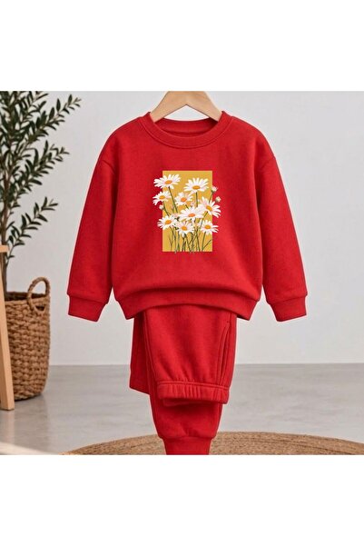 playwear Team Sweatshirt Daisy Square Printed Girls Boys Crew Neck