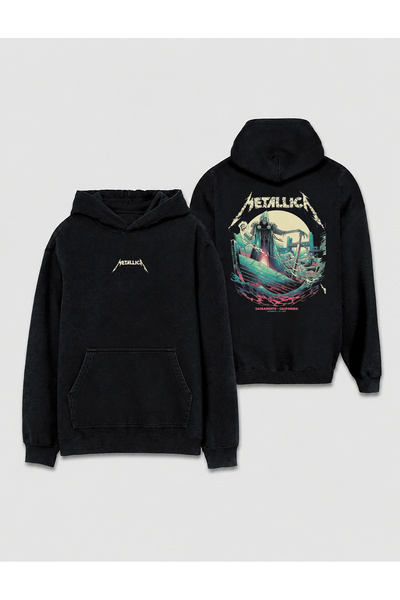 Darkia Metallica kapuljača sa gotičkim dizajnom lubanje, unisex, sa kapuljačo...