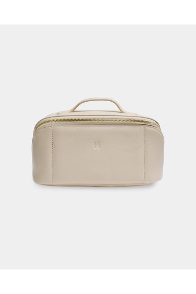 HELMBROOK London Stella Leather Cosmetic Bag Beige