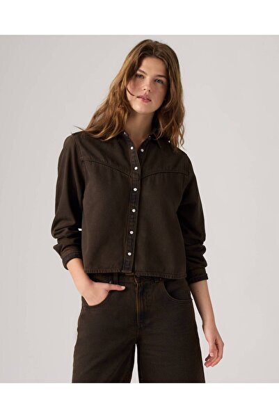 Levi's قميص جينز بني للنساء 005DW-0007