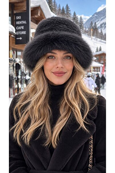 FELLMENS Anthracite Faux Fur Plush Women's Hat