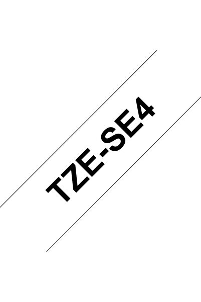 Brother TZSE4 18mm NEGRU PE ALB BANDĂ DE SECURITATE, TZESE4