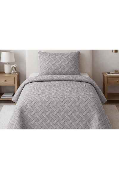 Merinos Elegance Bedspread Set Single Aleda Gray