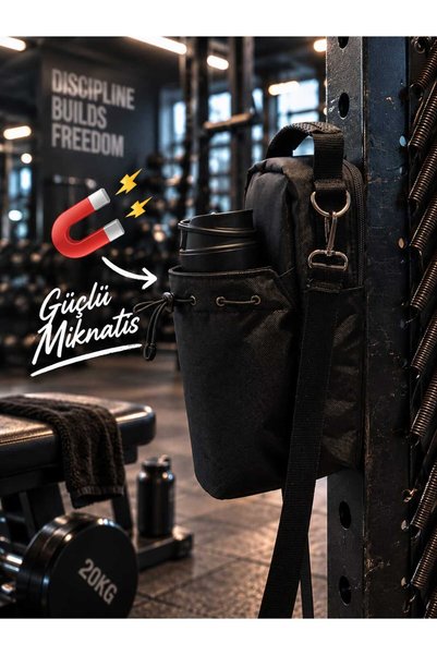 Mıknatıslı Spor Salonu Çantası – Matara Gözlü, Fermuarlı, Omuz Askılı, Su geçirmez