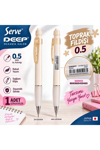 Serve Deep Toprak Serisi Versatil Mekanik Kalem 0.5 / 0.7 / 0.9 mm Renk Seçen...