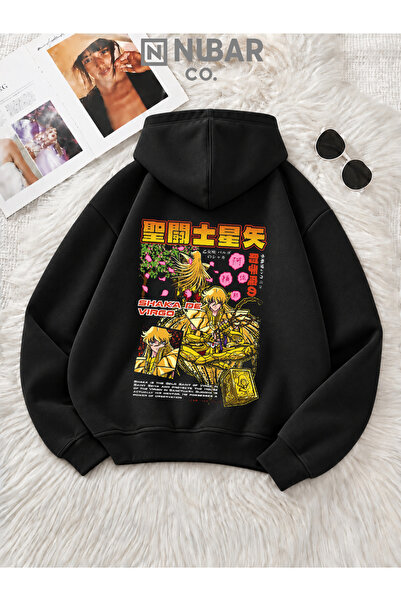 NUBAR CO. Knights of the Zodiac Premium 3 İplik Şardonlu Tasarımlı Unisex Cas...