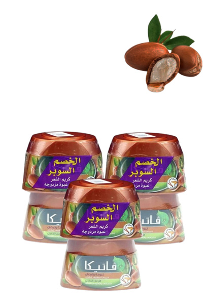 Vatika 3 قطع كريم تصفيف الشعر بالأرغان 140 مل عبوة من 2