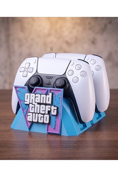 Gta 6 Temalı Lacivert Ps5 Kol Standı - Özel Tasarım Gta 6 Kontrolcü Standı, PlayStation 5 Oyuncu Aksesuarı Konsol Standı ve Tutucu