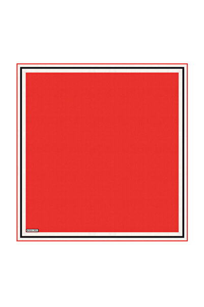 Bursa İpek Plain Silk Handkerchief with Red Border