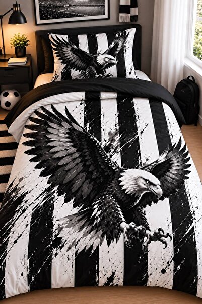 EVSEHOMES Black Eagle Themed, Single Duvet Cover Set (Without Sheets)