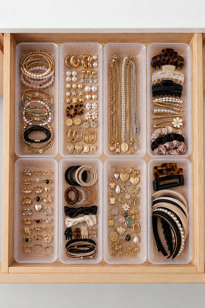 İndecor Houseware 8'li Modüler Kaşıklık Seti - Mutfak Çekmece Düzenleyici - Tamir Aletleri Düzenleyicisi - Makyaj ve Takı Organizeri Düzenleyicisi Çekmece İçi Organizer