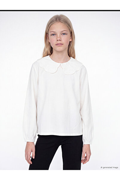 LC Waikiki Baby Girl T-Shirt with Embroidered Collar